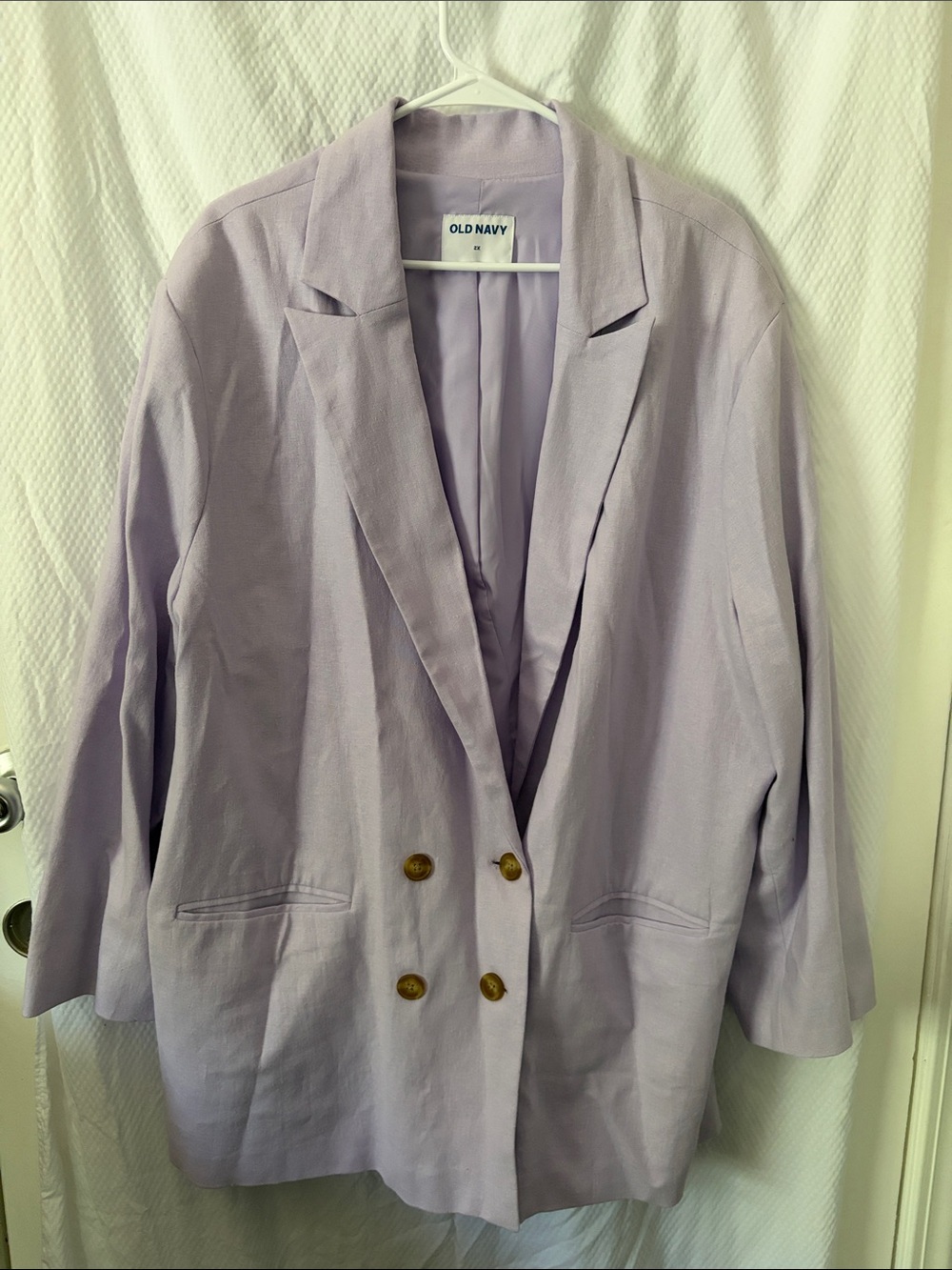 NWOT Old Navy Lavender Lilac Linen Blend Lightweight Blazer in 2X (oversized)
